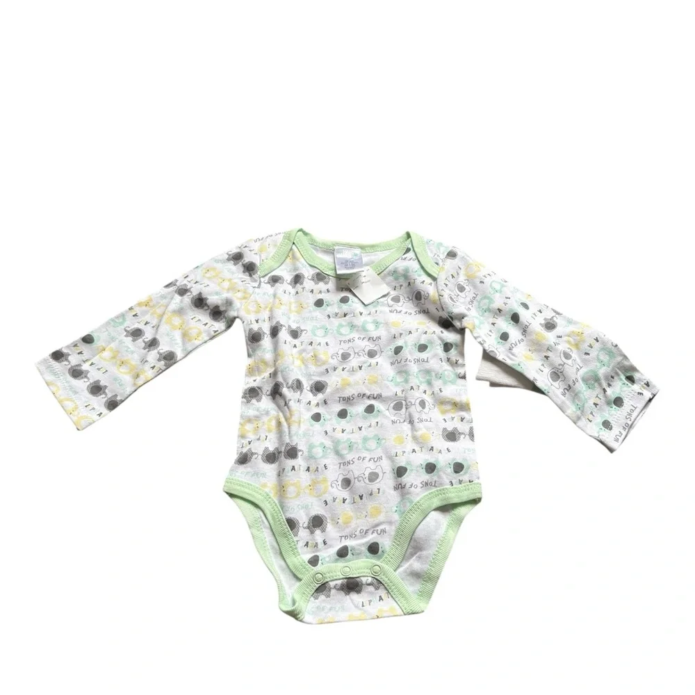 Kristen‎ Hanah 6-9 Month 3-Piece Baby Elephants Unisex NWT Bodysuit Pants Socks